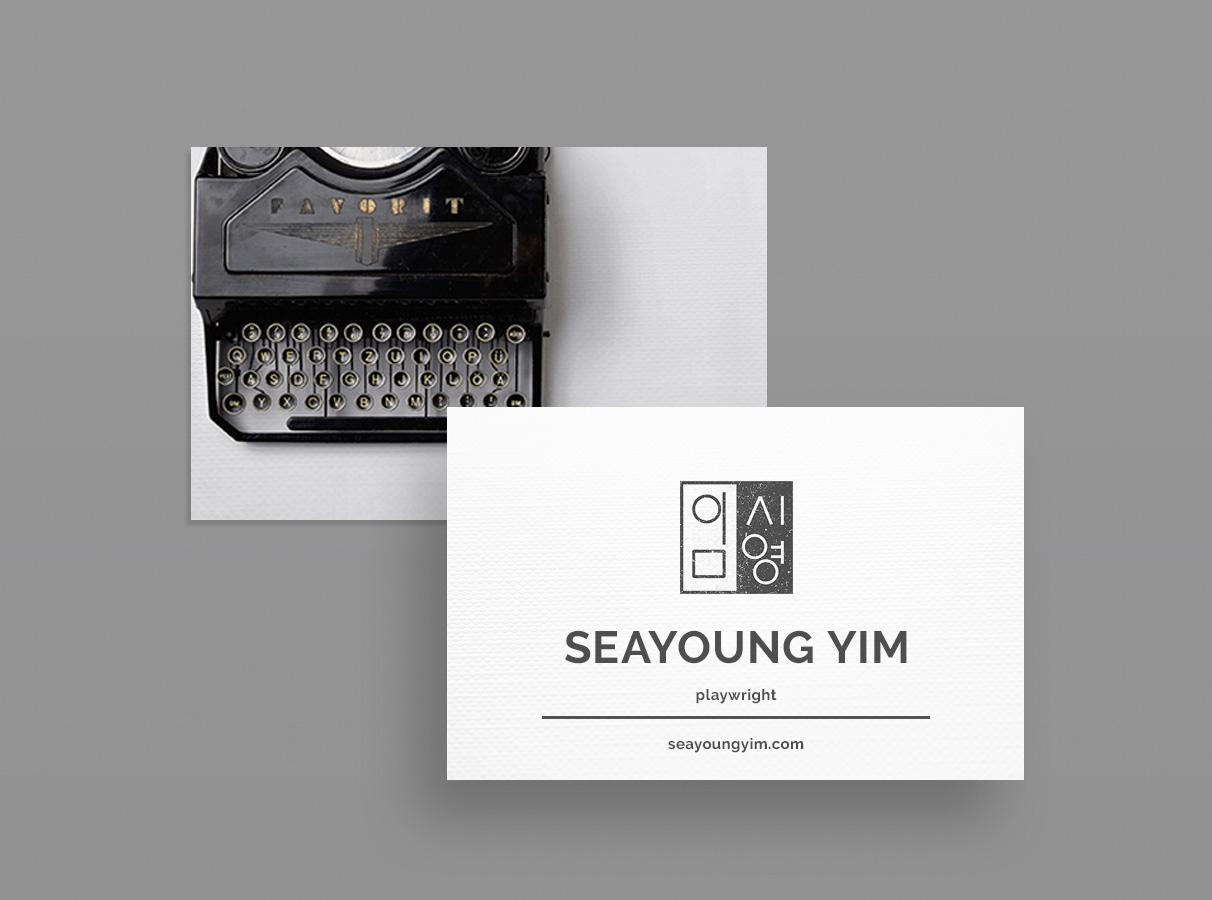 Business card mockup of Seayoung Yim's logo